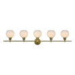 Living District Collier 5 Light Satin Gold And Frosted White Glass Wall Sconce