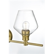 Living District Gene 2 Light Satin Gold And Clear Glass Wall Sconce