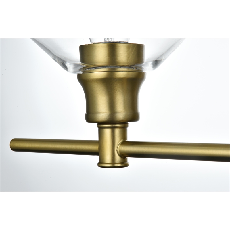 Living District Gene 2 Light Satin Gold And Clear Glass Wall Sconce
