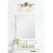 Living District Gene 2 Light Satin Gold And Frosted White Glass Wall Sconce