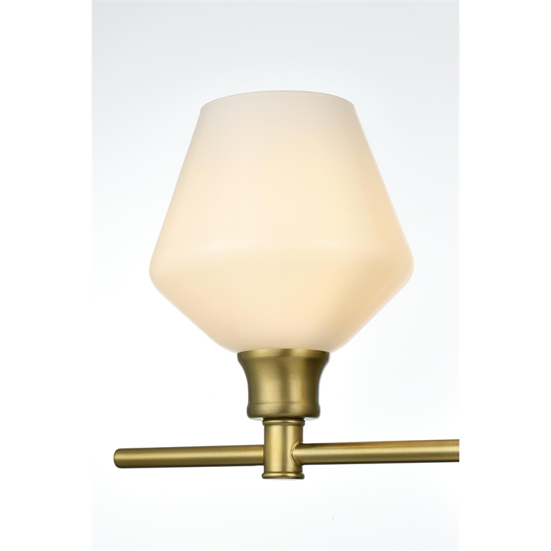 Living District Gene 2 Light Satin Gold And Frosted White Glass Wall Sconce