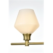 Living District Gene 2 Light Satin Gold And Frosted White Glass Wall Sconce