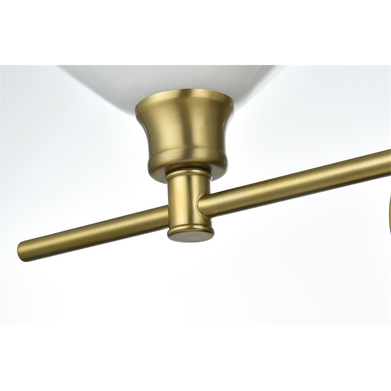 Living District Gene 2 Light Satin Gold And Frosted White Glass Wall Sconce