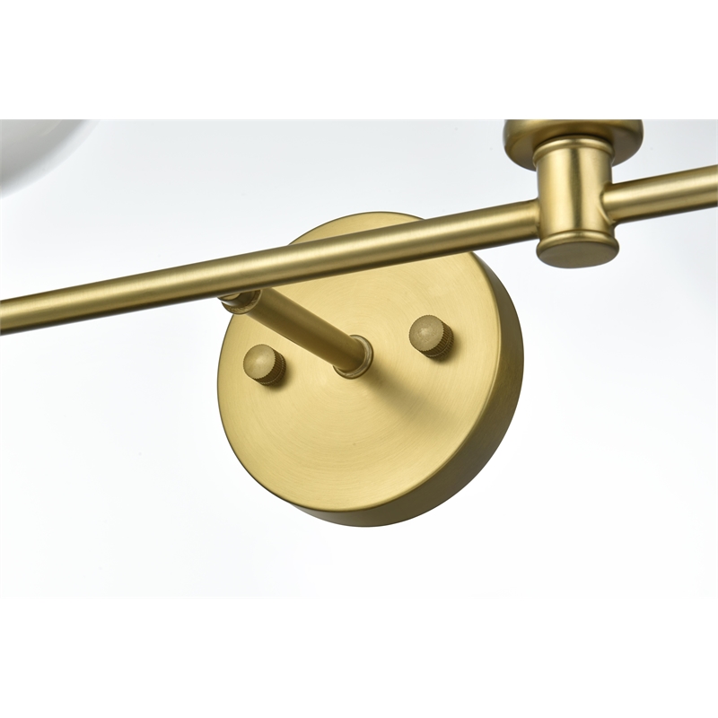 Living District Collier 2 Light Satin Gold And Frosted White Glass Wall Sconce