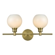 Living District Collier 2 Light Satin Gold And Frosted White Glass Wall Sconce
