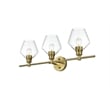 Living District Gene 3 Light Satin Gold And Clear Glass Wall Sconce