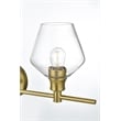Living District Gene 3 Light Satin Gold And Clear Glass Wall Sconce