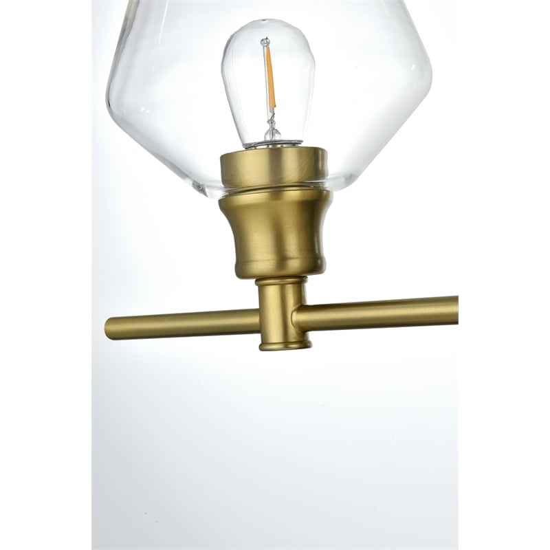 Living District Gene 3 Light Satin Gold And Clear Glass Wall Sconce