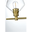 Living District Gene 3 Light Satin Gold And Clear Glass Wall Sconce
