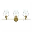 Living District Gene 3 Light Satin Gold And Clear Glass Wall Sconce