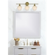Living District Gene 3 Light Satin Gold And Frosted White Glass Wall Sconce