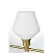 Living District Gene 3 Light Satin Gold And Frosted White Glass Wall Sconce