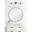 Living District Collier 3 Light Satin Gold And Clear Glass Wall Sconce