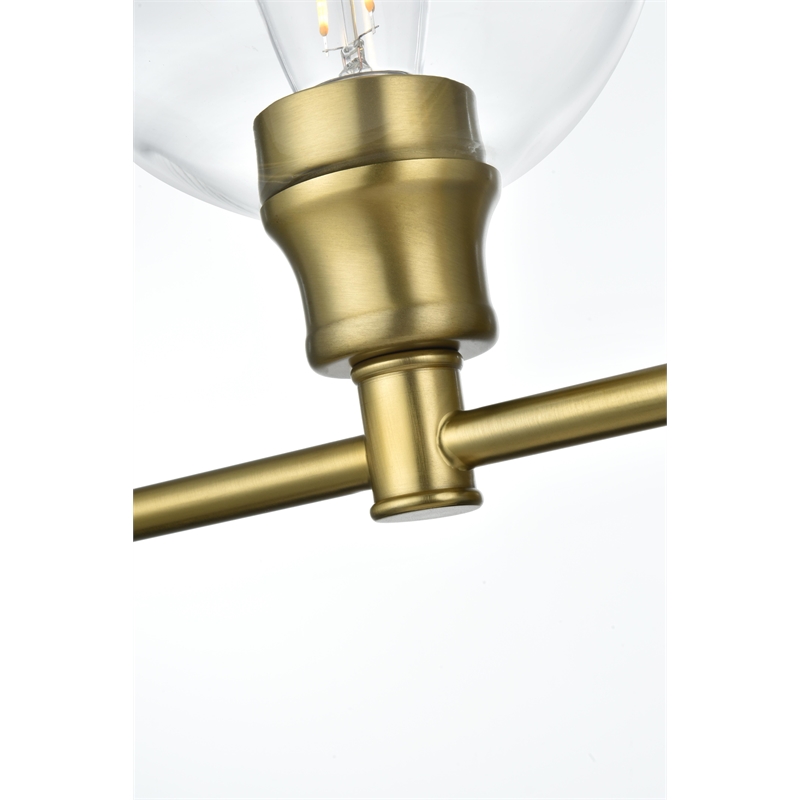 Living District Collier 3 Light Satin Gold And Clear Glass Wall Sconce