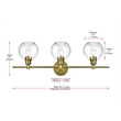Living District Collier 3 Light Satin Gold And Clear Glass Wall Sconce