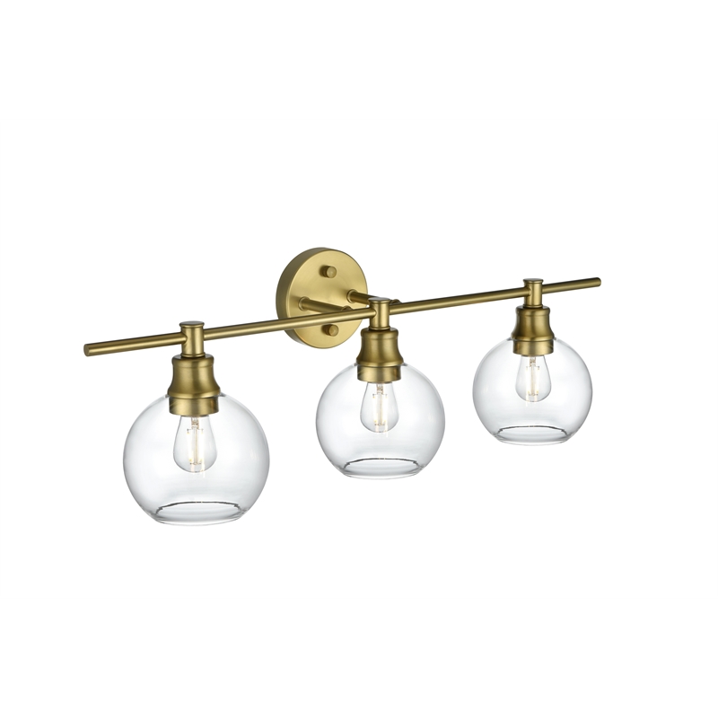 Living District Collier 3 Light Satin Gold And Clear Glass Wall Sconce