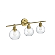 Living District Collier 3 Light Satin Gold And Clear Glass Wall Sconce