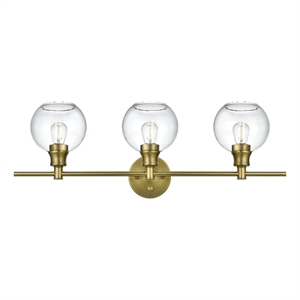 Living District Collier 3 Light Satin Gold And Clear Glass Wall Sconce