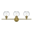 Living District Collier 3 Light Satin Gold And Clear Glass Wall Sconce