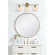 Living District Collier 3 Light Satin Gold And Frosted White Glass Wall Sconce