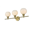 Living District Collier 3 Light Satin Gold And Frosted White Glass Wall Sconce
