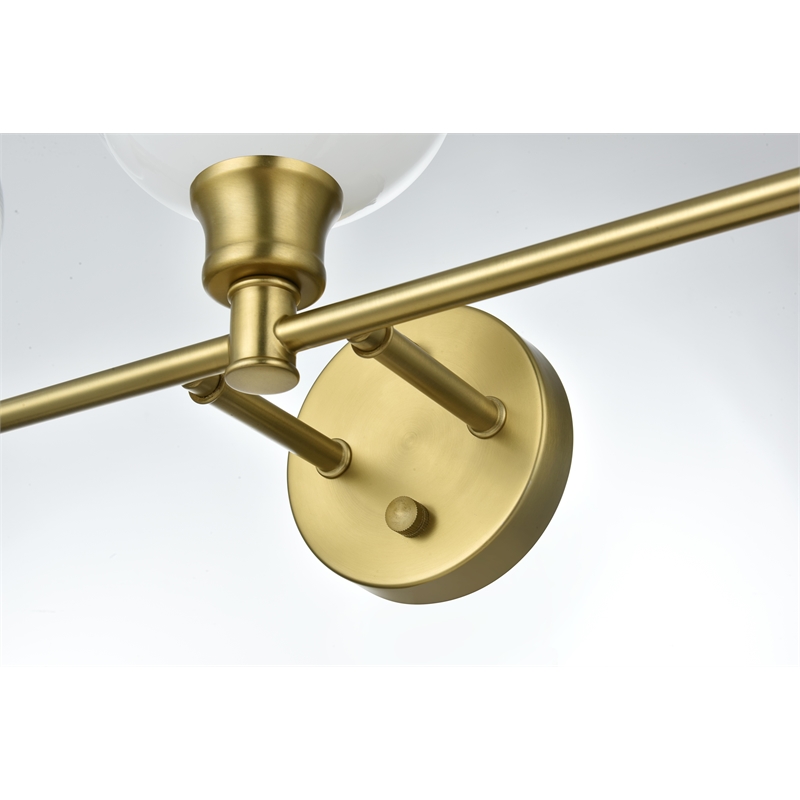 Living District Collier 3 Light Satin Gold And Frosted White Glass Wall Sconce