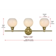 Living District Collier 3 Light Satin Gold And Frosted White Glass Wall Sconce