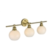 Living District Collier 3 Light Satin Gold And Frosted White Glass Wall Sconce