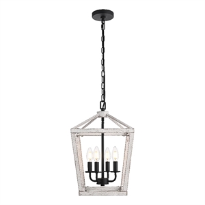 Living District Gage 12&quot Latern Pendant In Weathered White And Black
