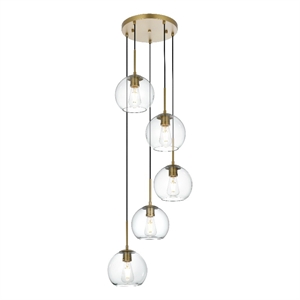 Living District Baxter 18&quot Pendant Clear Shade In Satin Gold