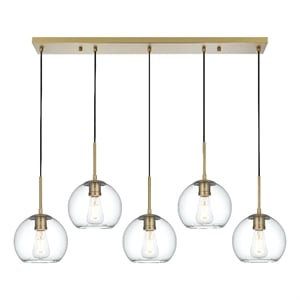 Living District Baxter 41.5&quot Pendant Clear Shade In Satin Gold