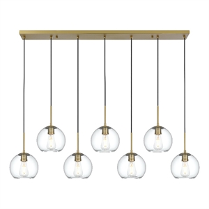 Living District Baxter 54&quot Pendant Clear Shade In Satin Gold