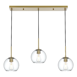 Living District Baxter 36&quot Pendant Clear Shade In Satin Gold