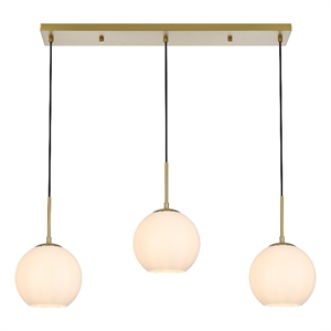 Living District Baxter 36&quot Pendant Frosted White Shade In Satin Gold