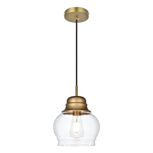 Living District Kenna 8&quot Pendant Clear Shade In Satin Gold