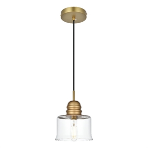 Living District Kenna 6.5&quot Pendant Clear Shade In Satin Gold