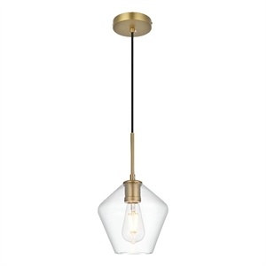 Living District Gene 8&quot Pendant Clear Shade In Satin Gold