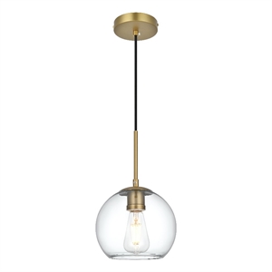 Living District Baxter 8&quot Pendant Clear Shade In Satin Gold