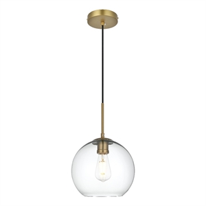 Living District Baxter 10&quot Pendant Clear Shade In Satin Gold