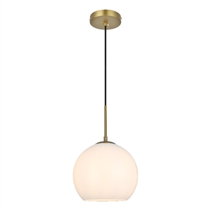 Living District Baxter 10&quot Pendant Frosted White Shade In Satin Gold