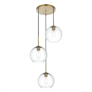 Living District Baxter 20&quot Pendant Clear Shade In Satin Gold
