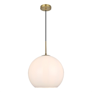 Living District Baxter 14&quot Pendant Frosted White Shade In Satin Gold