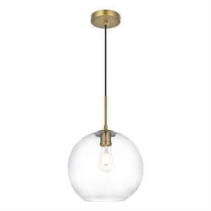 Living District Baxter 12&quot Pendant Clear Shade In Satin Gold