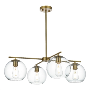Living District Opus 30.5&quot Pendant Clear Shade In Satin Gold