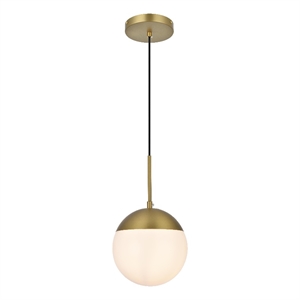 Living District Eclipse 8&quot Pendant Frosted White Shade In Satin Gold