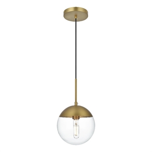 Living District Eclipse 8&quot Pendant Clear Shade In Chrome