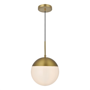 Living District Eclipse 10&quot Pendant Frosted White Shade In Satin Gold