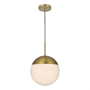 Living District Eclipse 12&quot Pendant Frosted White Shade In Satin Gold