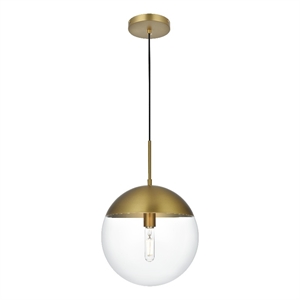Living District Eclipse 12&quot Pendant Clear Shade In Chrome