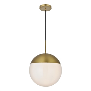 Living District Eclipse 14&quot Pendant Frosted White Shade In Satin Gold